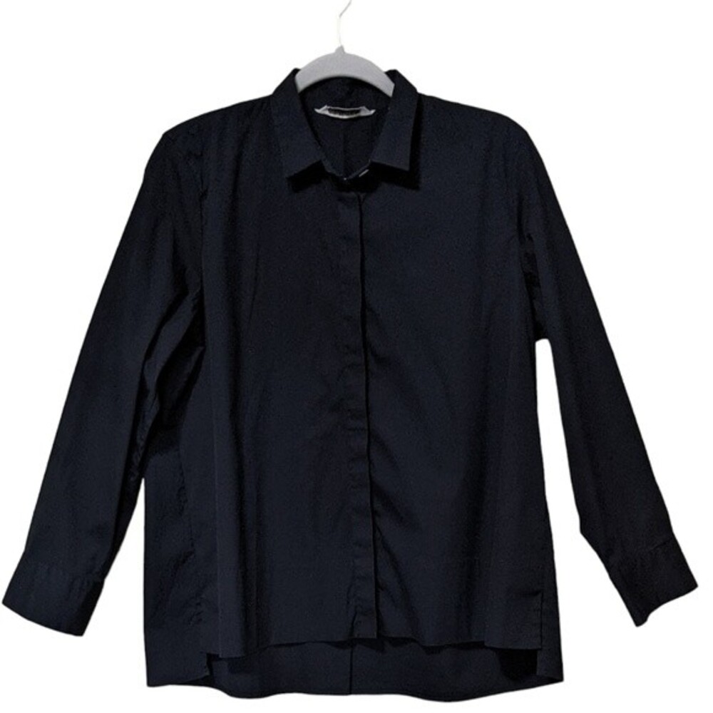 Gugliel Minotti Milano black button down blouse cotton blend size 48/14